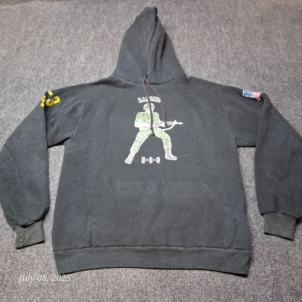 Vintage Rangers B-3-3 Hoodie Adult Size Medium‎ Double Sided PLT Black